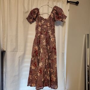 Antique Floral Carmen Dress by British Retro